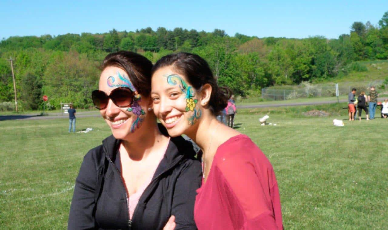 Two girls with facepaint